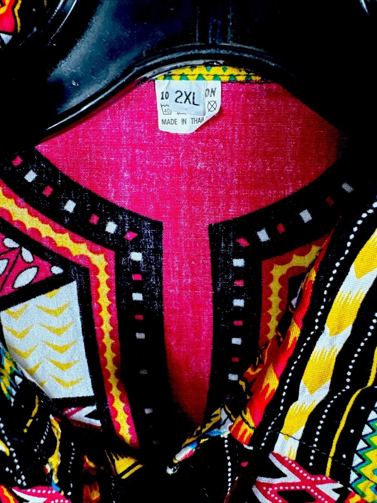 African Fabrics Floral Red Yellow Blue Indigo Stylish Top Blouse Women 2 X-Large