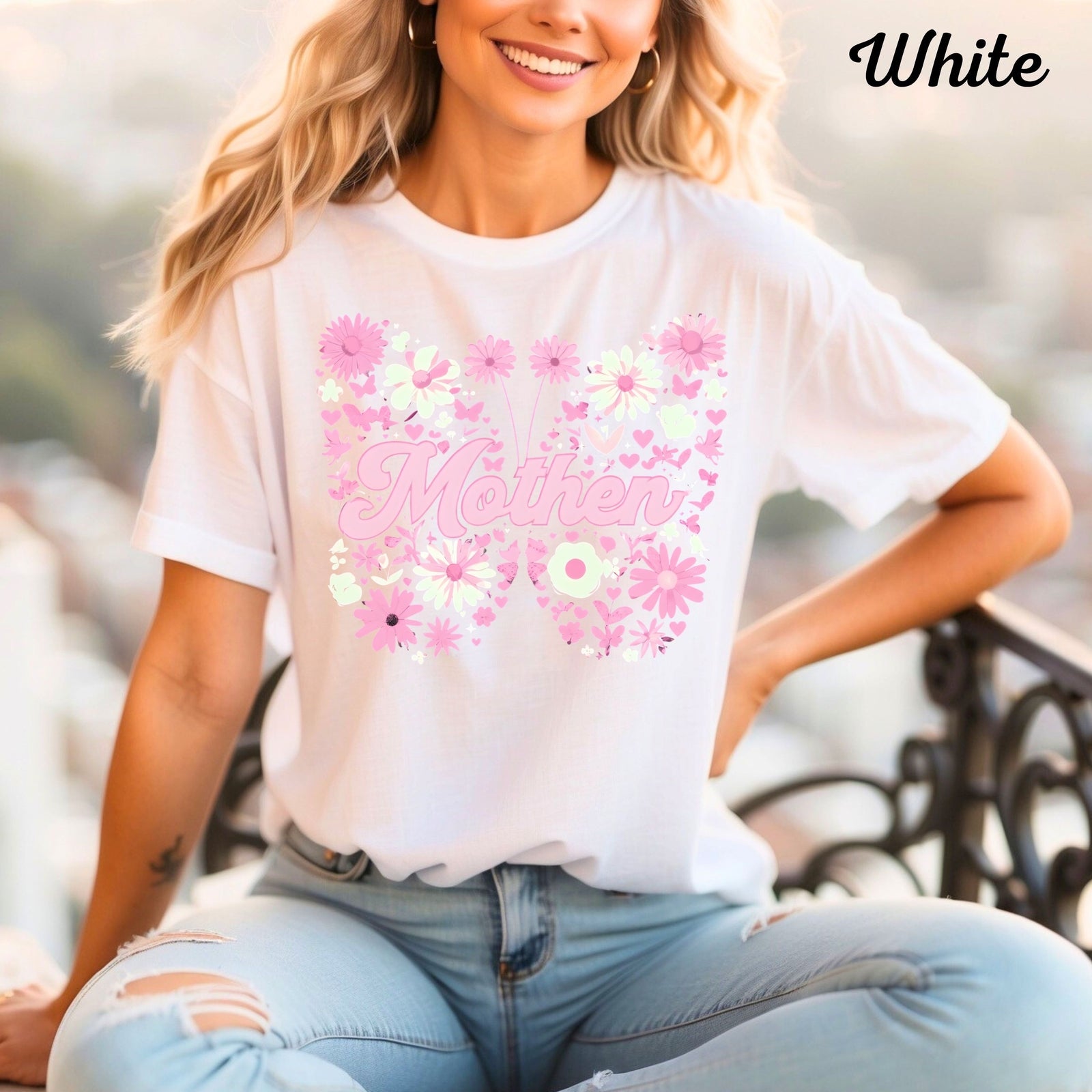 Womans T Shirt Floral Mother's Day Tee Perfect Gift for Moms Spring Fashion