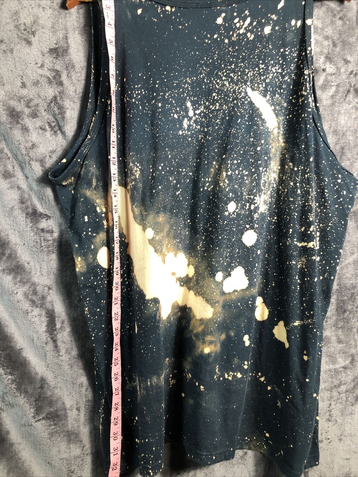 Anvil Tank Top Bleach Wash Black Mens Size 2X