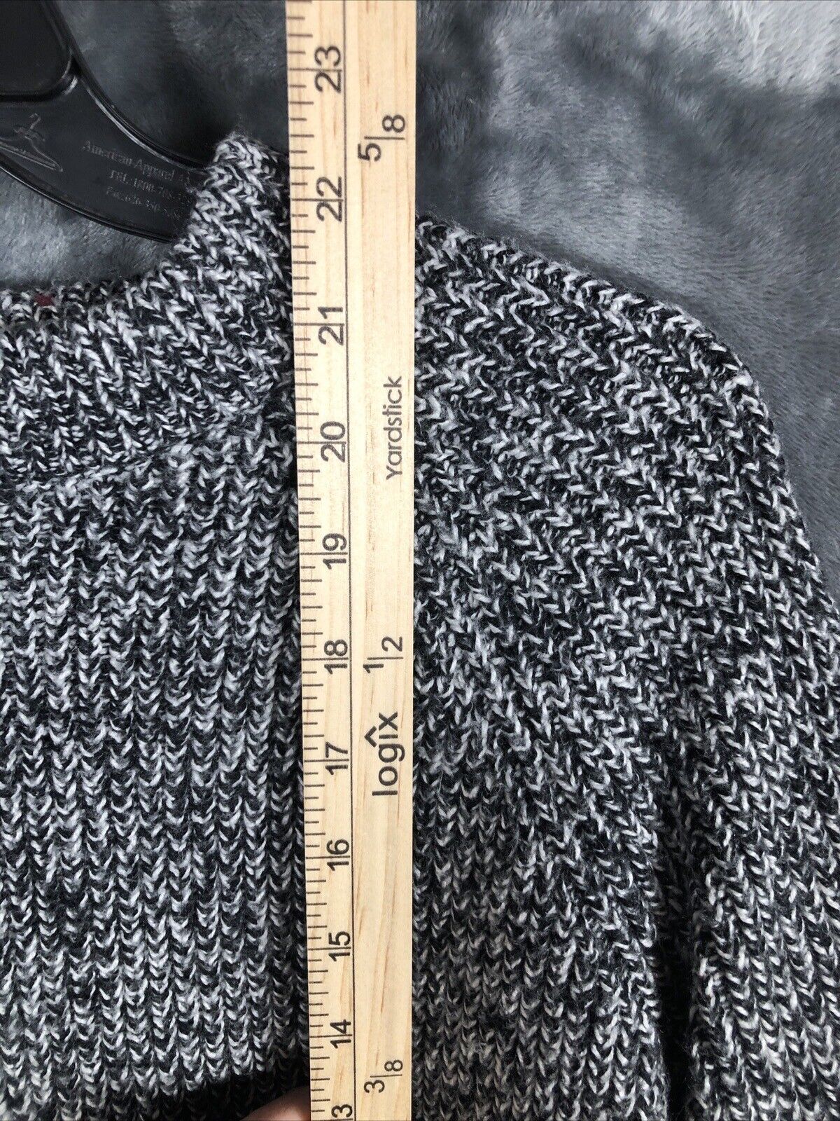 Woman's Black and White Sweater Fuzzy Trim Sleeves and Waist Size Small