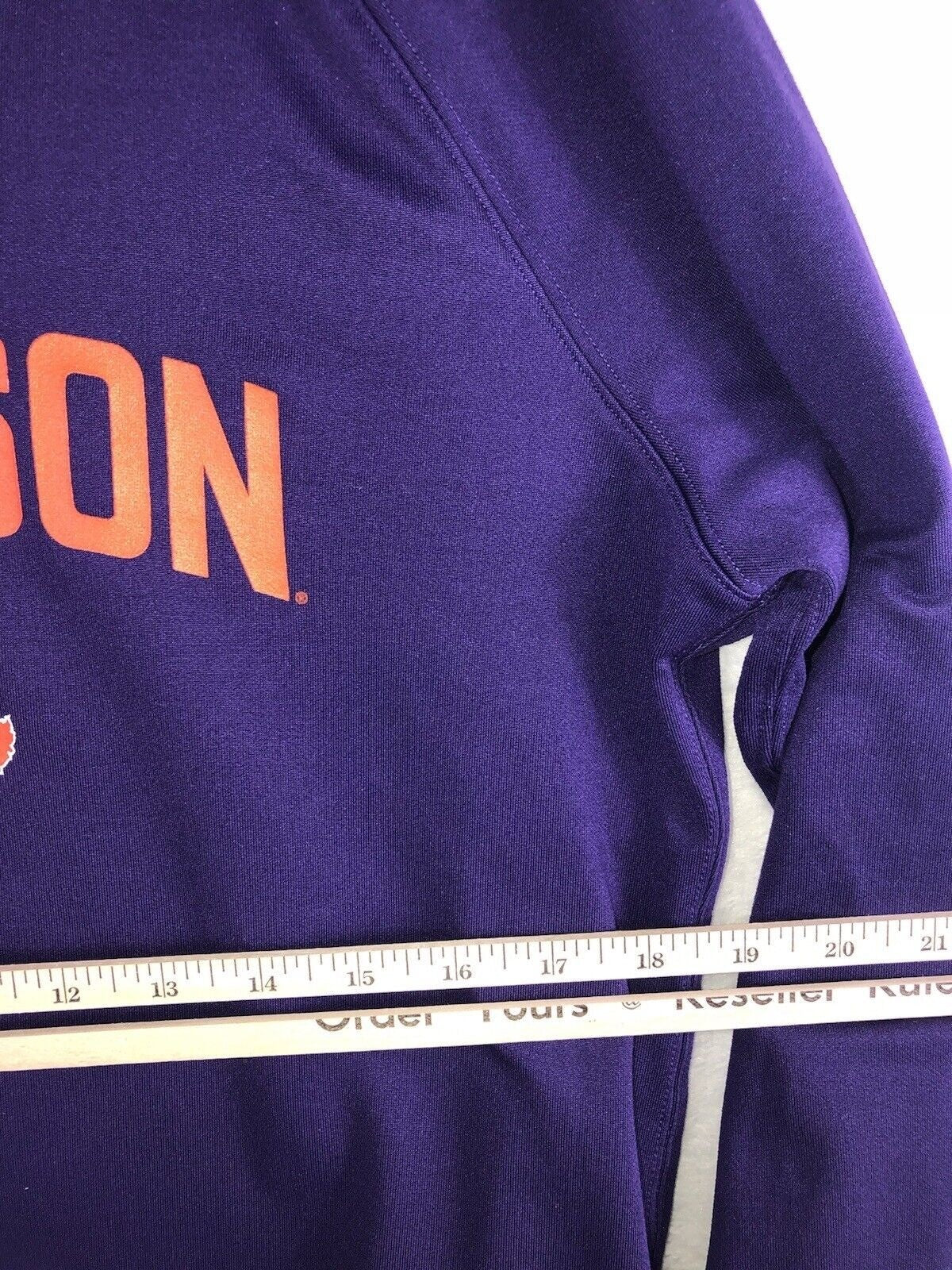 Under Armour Womens Clemson Sweatshirt Size L Purple & Orange Logo