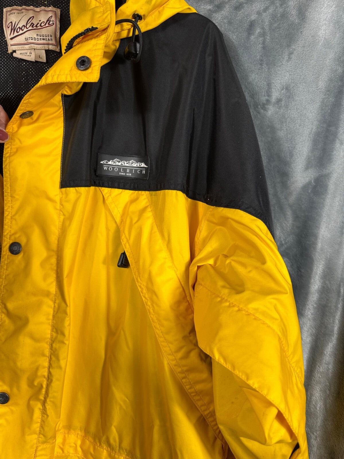 Woolrich Work Coat Men's Rugged Outdoor Jacket Yellow & Black Large