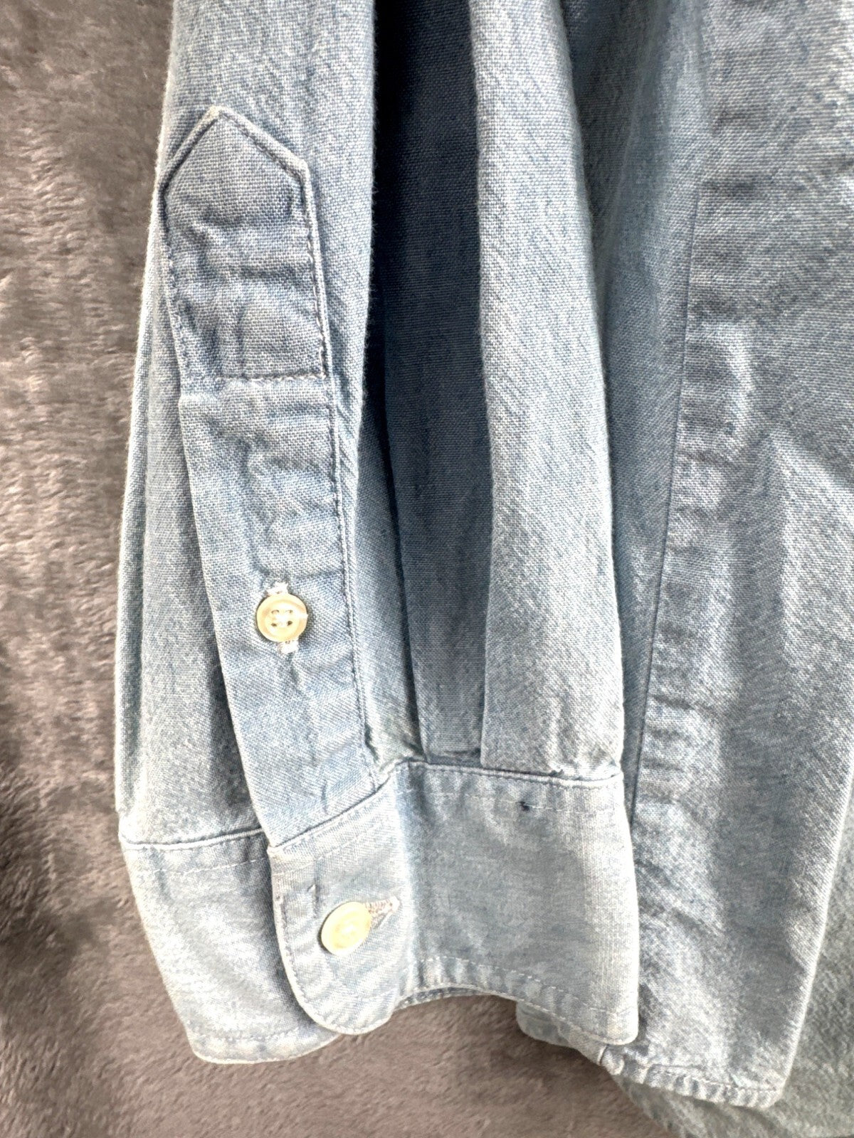 Mickey Inc. Vintage Shirt XL Denim Unisex Button Down Mickey & Pluto Embroider