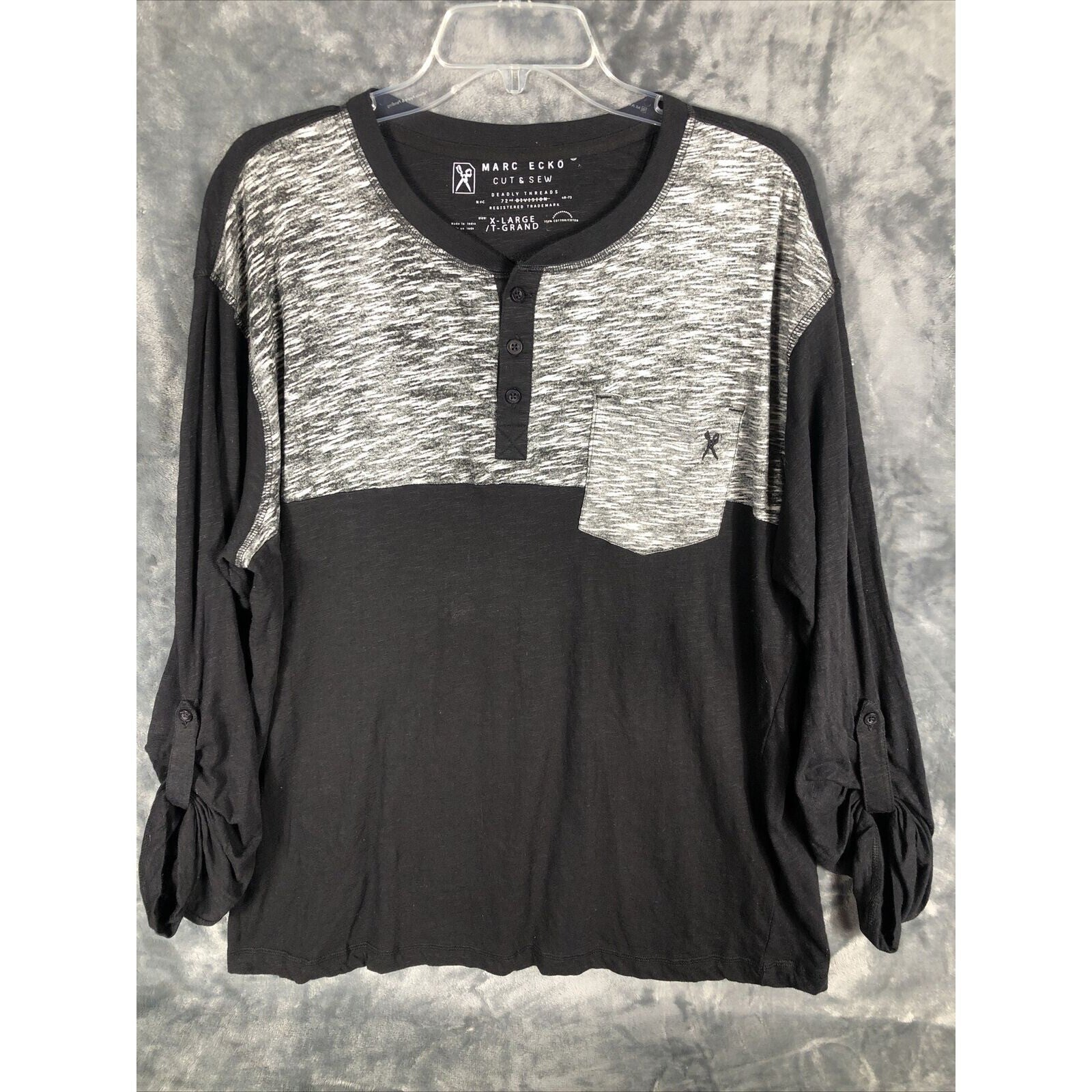 Marc Ecko Sweater Men's Pullover Deadly Threads Shirt Cut & Sew Extra Large