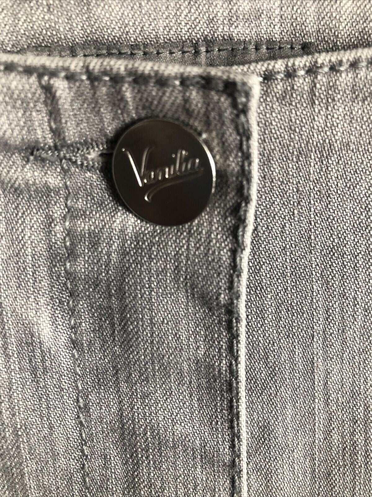 Jacky Vanilia Becky Woman's Gray Denim Trouser Pants Size 14 With Zip