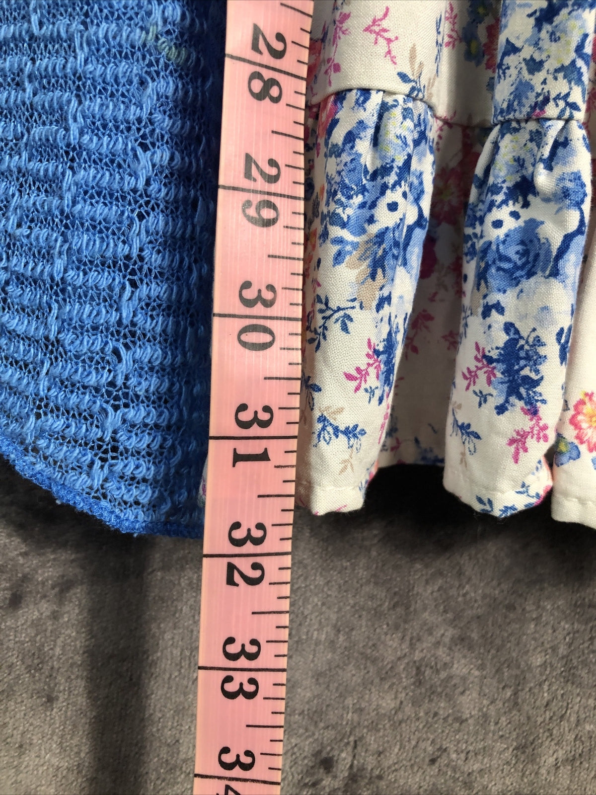 Knit Works Girls Dress Two Peace Set Pink Blue Florals Size 12