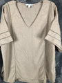 New Directions Woman's Blouse Size Adult Large Stitch Details Beige