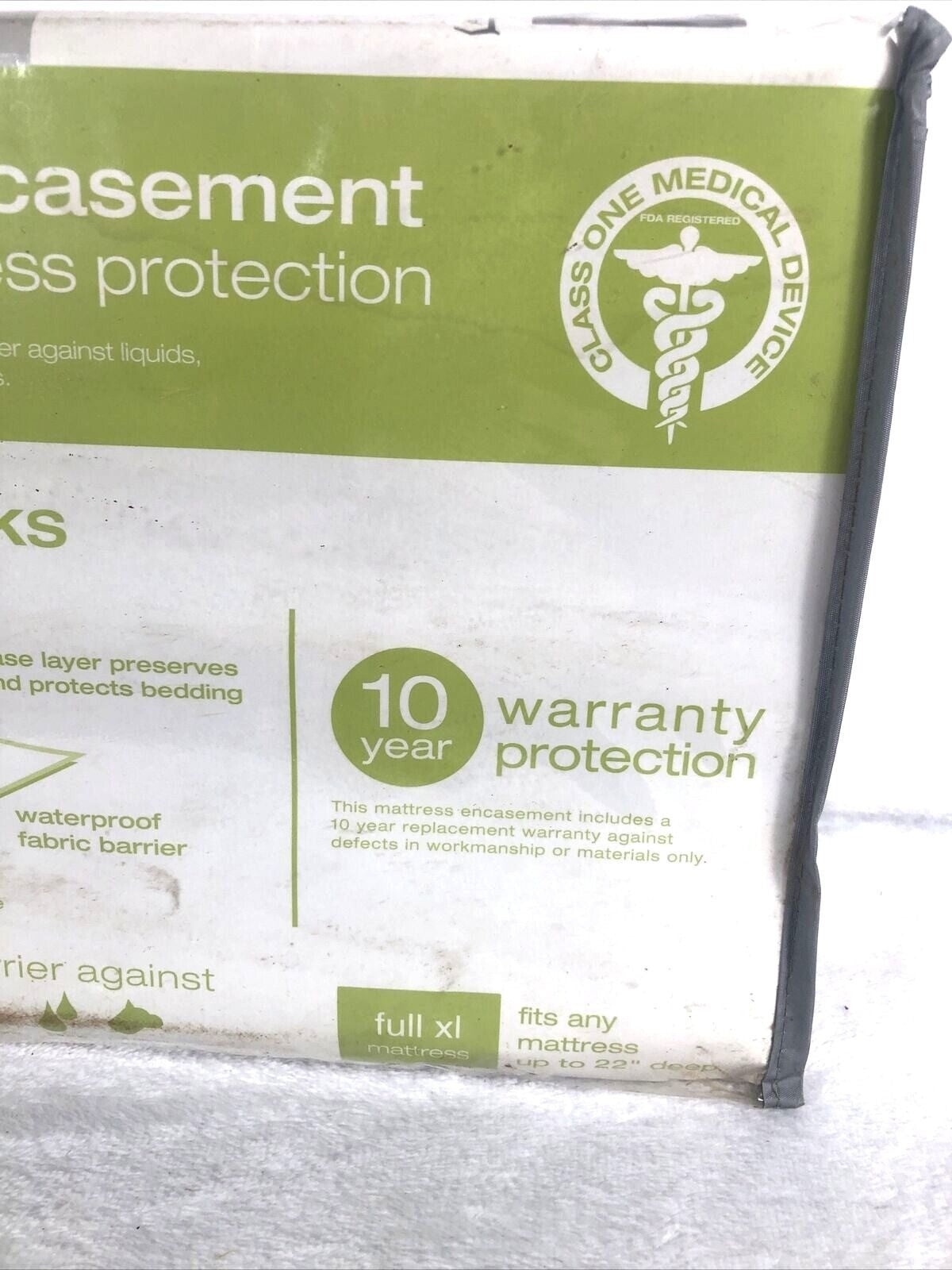 Mattress Encasement Full XL Waterproof Zippered Protector 10-Year Warranty Prote
