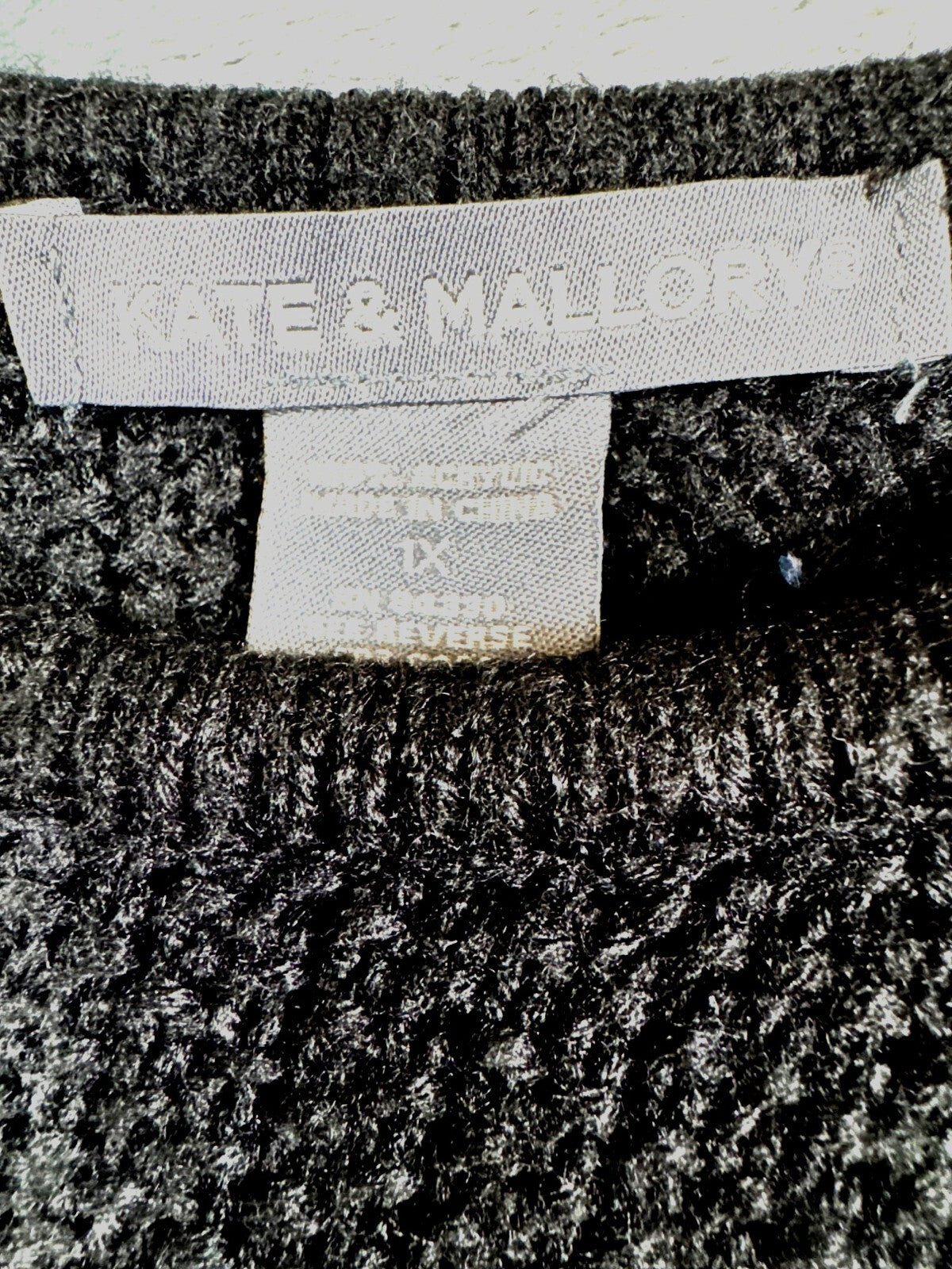 Kate & Mallory Womens Black Cold Shoulder Knit Sweater Size 1X