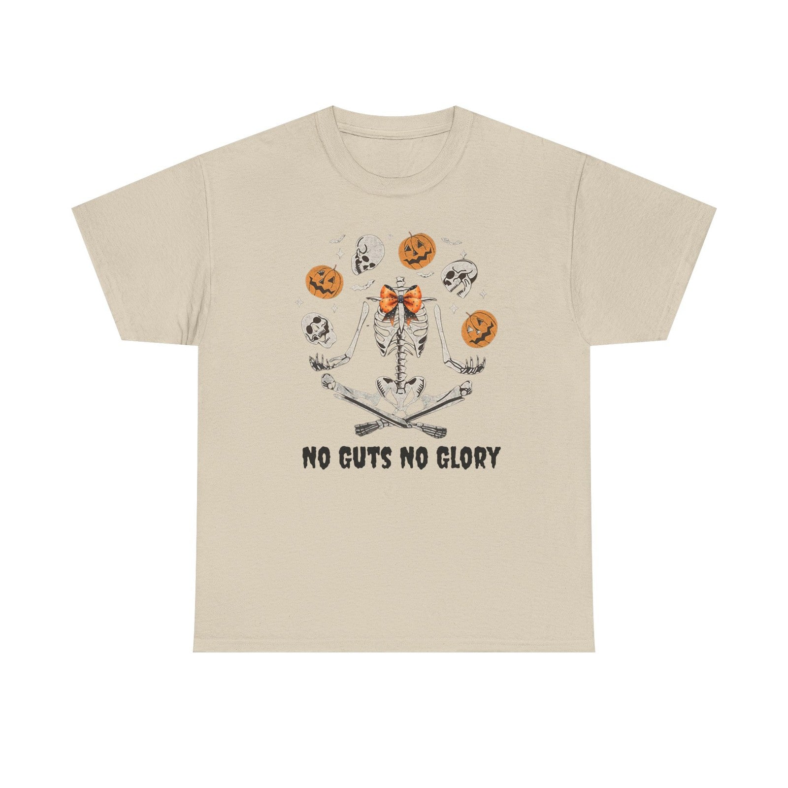 Womans T Shirt No Guts No Glory Tee Skeleton Shirt Spooky Season Halloween Gift