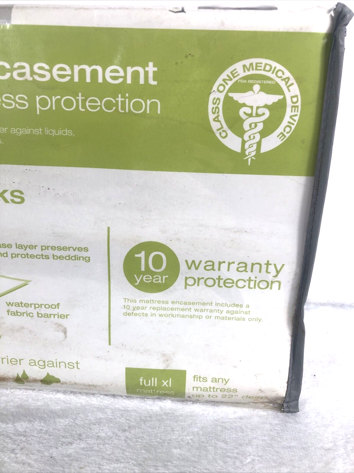 Waterproof Mattress Cover Zipper Full X L 22" Deep Fitted Protector 10YR Waranty