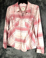 Style & Co Womens Pink Plaid Button-Up Shirt M