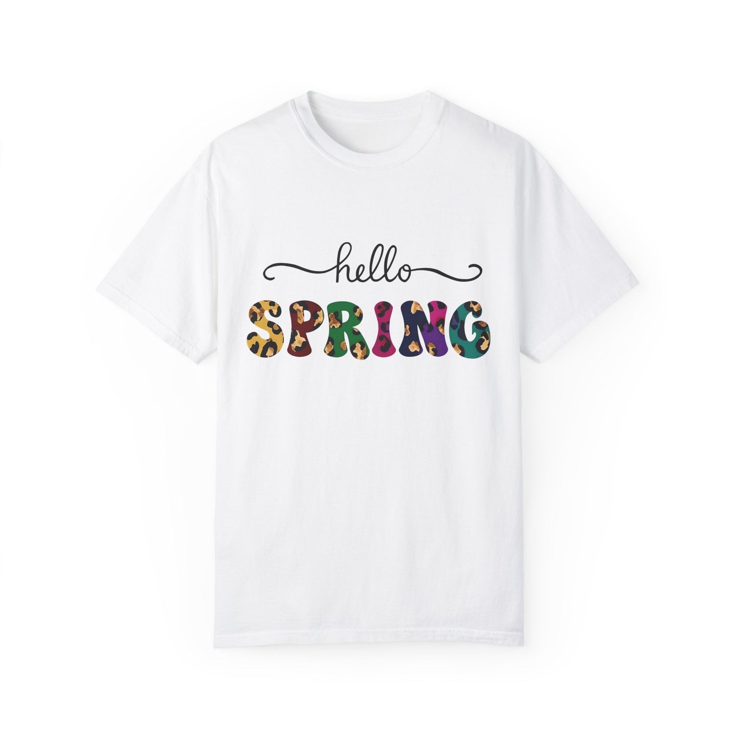 Womans Summer Shirt Hello Spring T-Shirt Pastel Colors Casual Oversized Fit Top