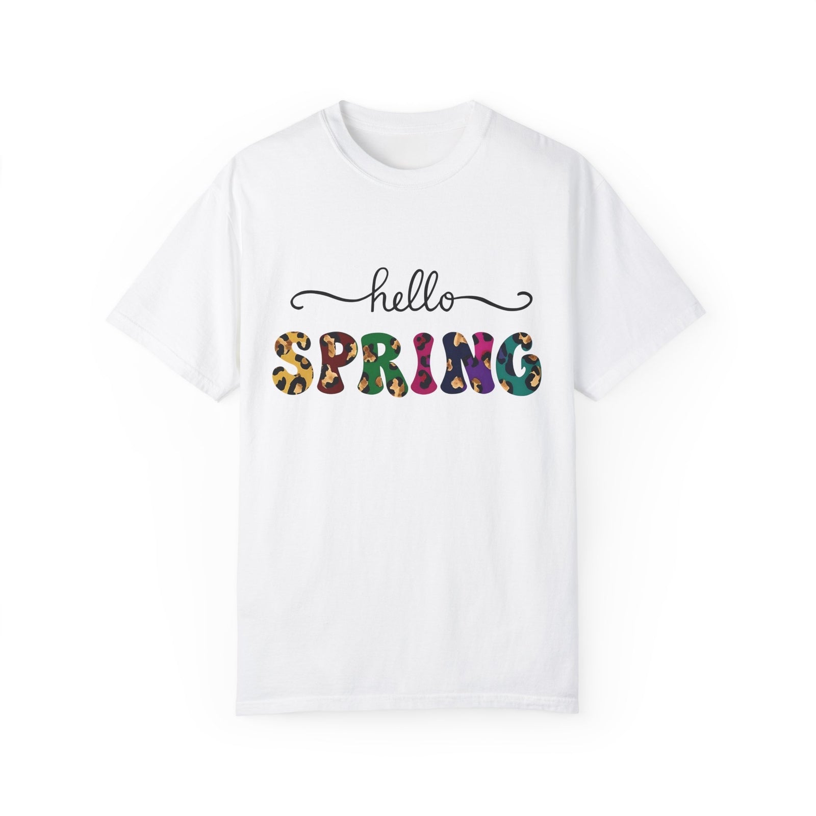 Womans Summer Shirt Hello Spring T-Shirt Pastel Colors Casual Oversized Fit Top