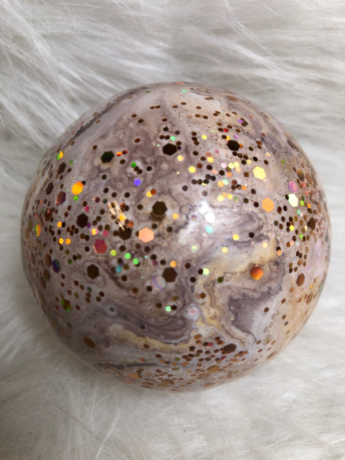 Handmade Glitter Swirl Glass Christmas Ornament