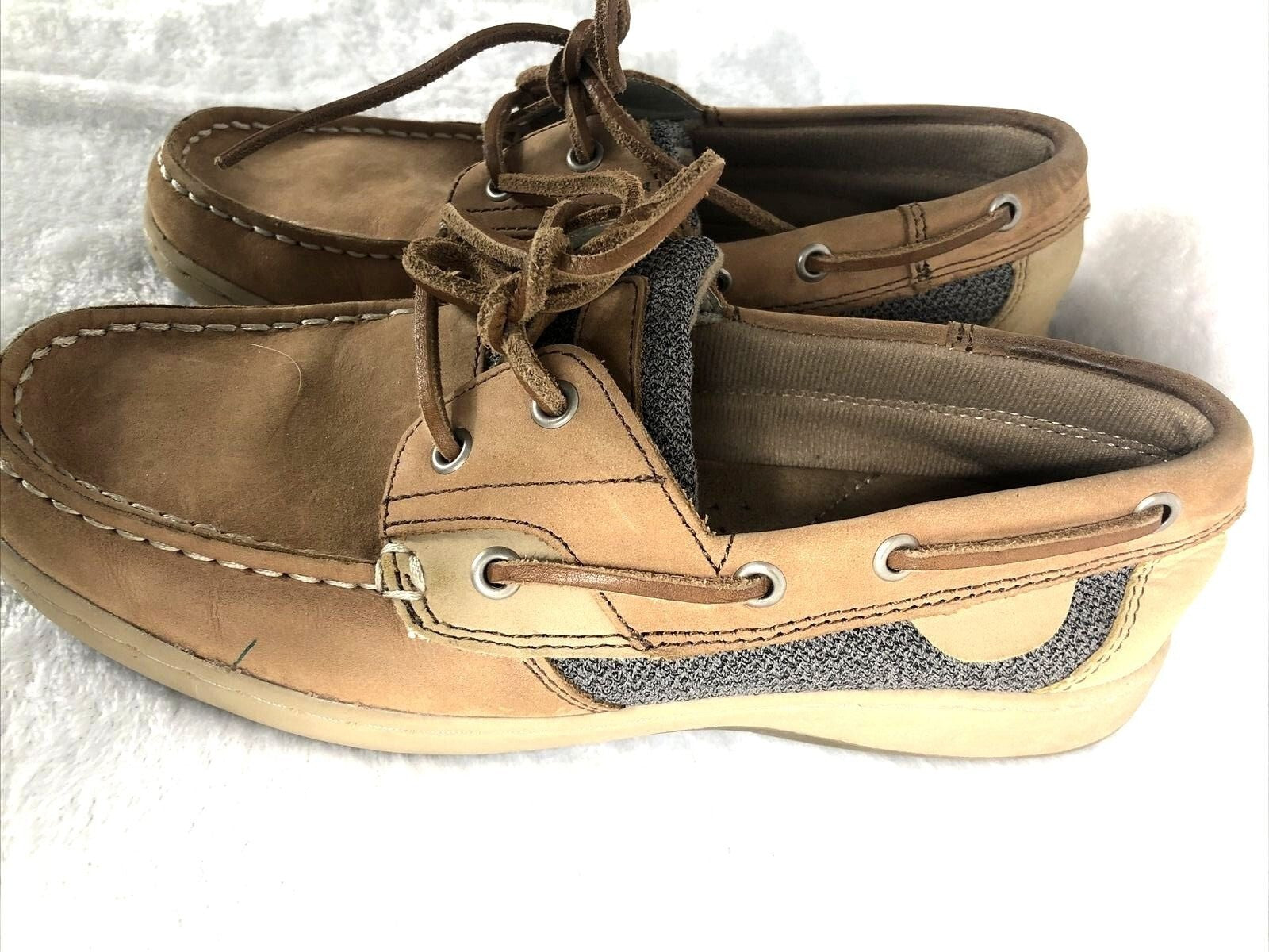 Maui Island Womens Tan Shoes Leather Casual Boat Boat Shoes Size 6 M