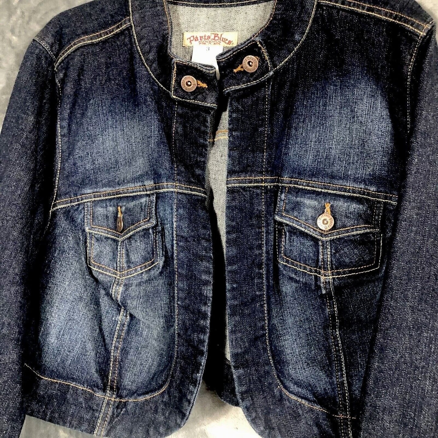 Paris Blues Womens Denim Jacket Size 3 Button-Up Crop Style
