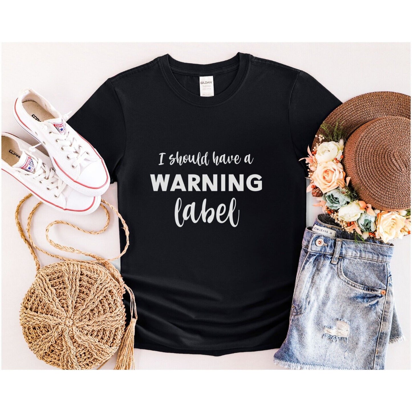 Funny Woman's T Shirt I Should Have Came With A Warning  Label Woman's Fun Shirt