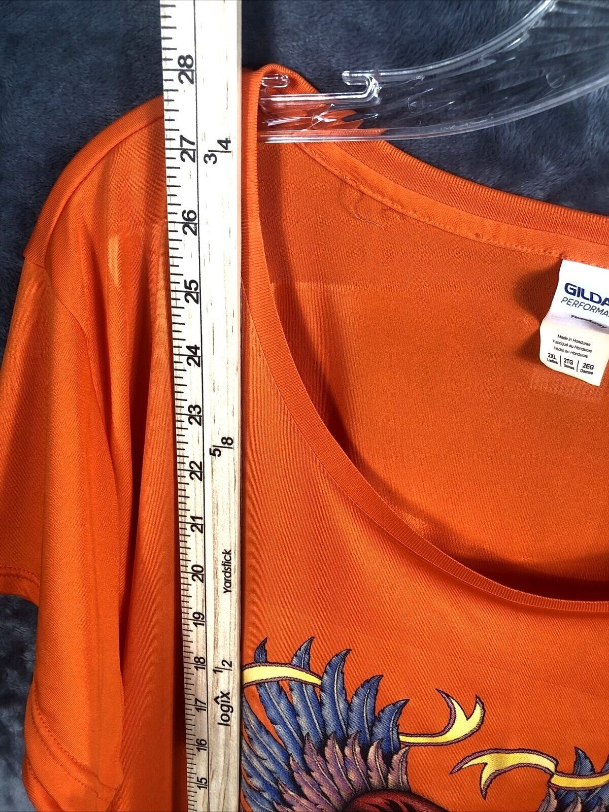 Womans T Shirt Biker Heart And Soul Orange Gildan Shirt