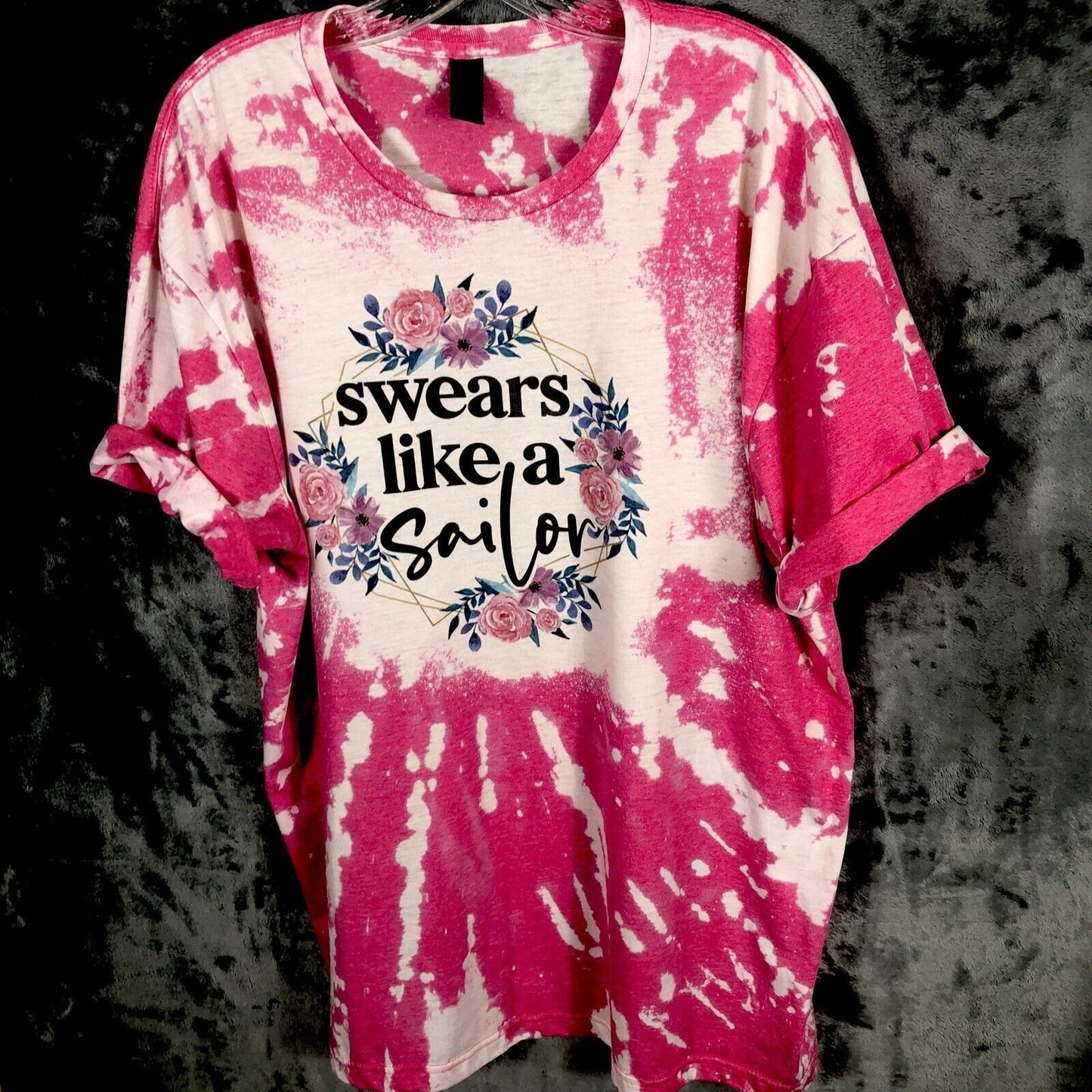 Women’s T Shirt Funny Swears Like A Sailor Pink Shirt Size Adult Extra Large