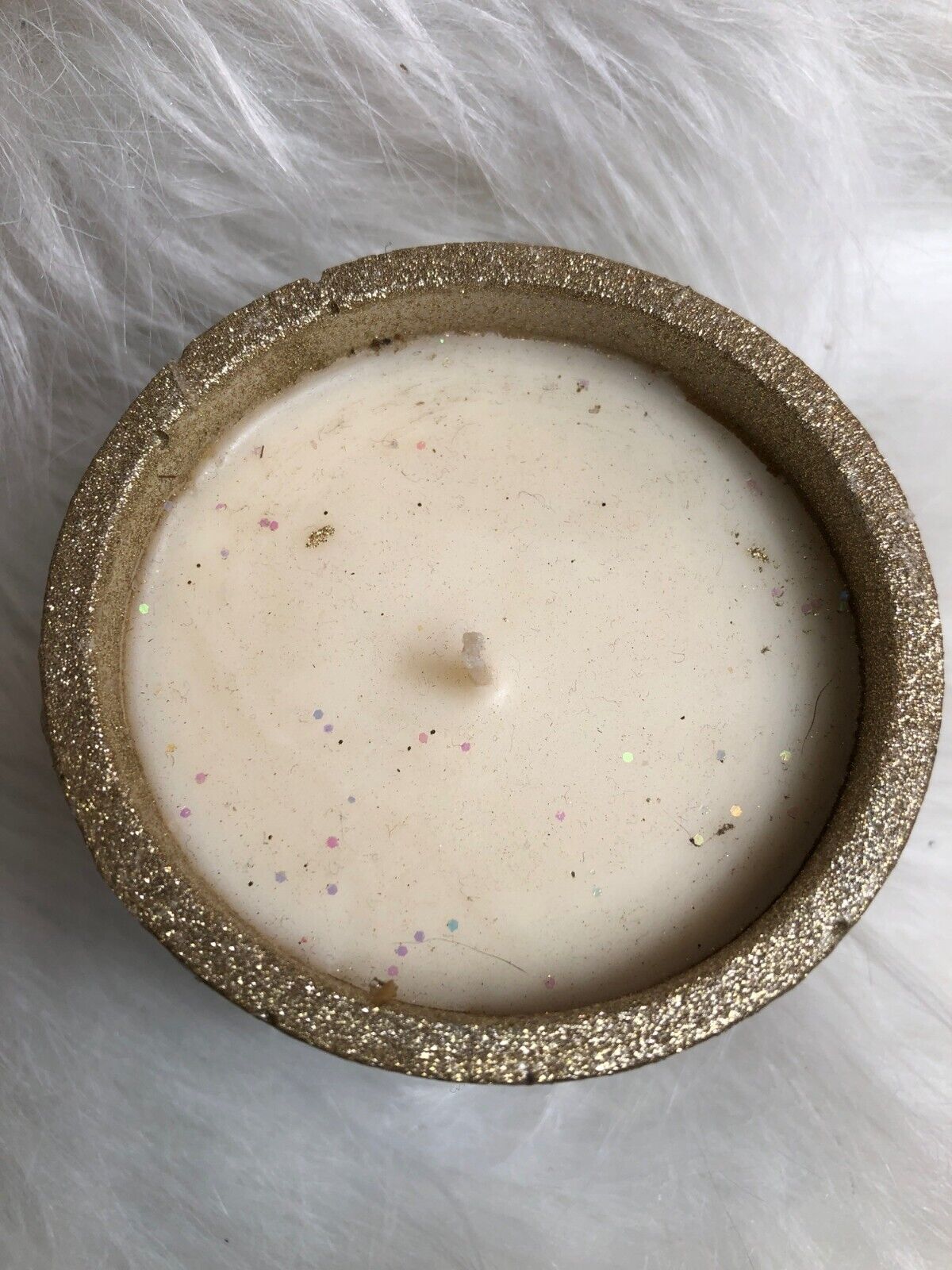 Sheer Elegance Candle Co. Toasted Pumpkin Spice Scented Candle Gold Glitter 8 Oz