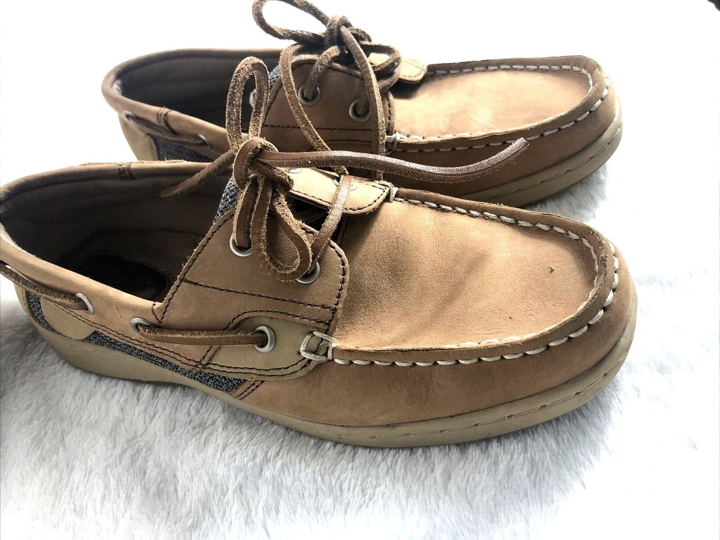 Maui Island Womens Tan Shoes Leather Casual Boat Boat Shoes Size 6 M