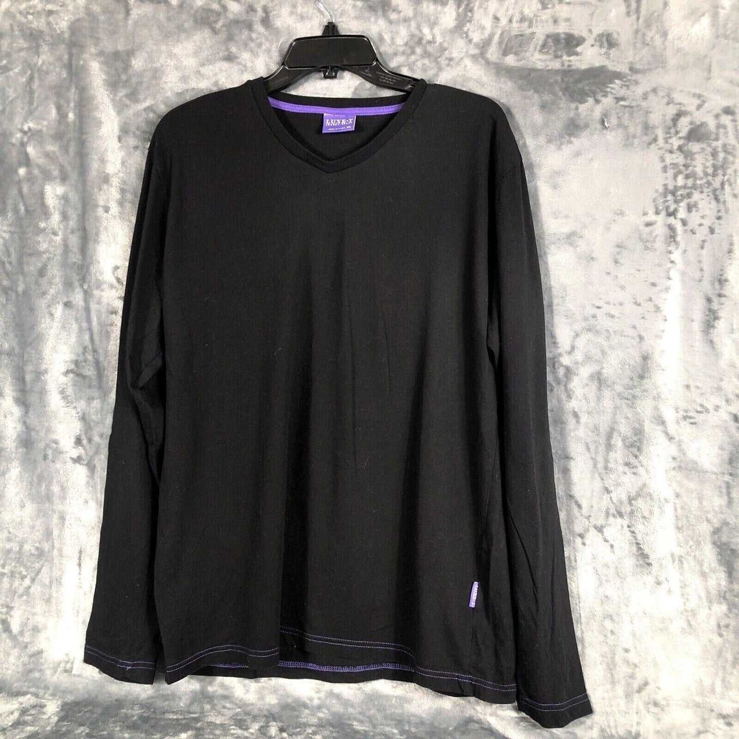 LUXE-T Luxury Sport Men's Pullover Shirt Black T-Shirt Extra Large