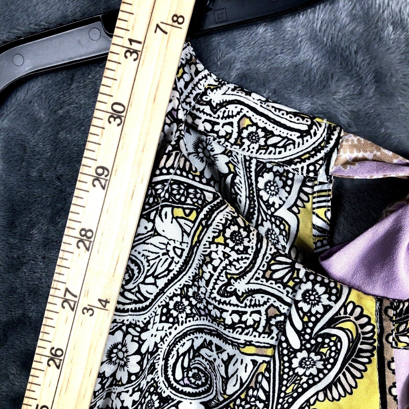 New York & Company Womens Paisley Print Sleeveless Halter Top Yellow/Black