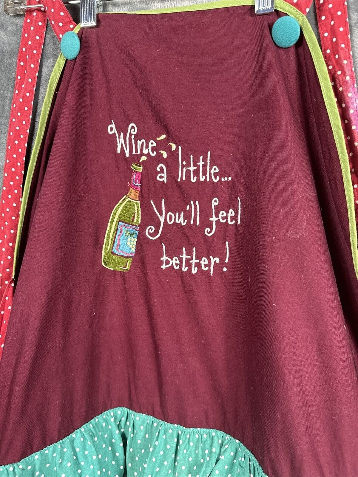 Kay Dee Designs Apron 'Wine a Little... You'll Feel Better' Kitchen Ruffles Wine