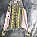 New York & Company Womens Paisley Print Sleeveless Halter Top Yellow/Black
