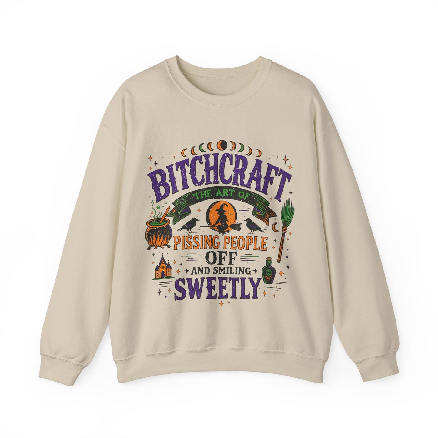 Womans Halloween Sweatshirt Funny Bitchcraft Witchy Sarcastic Fall Spooky Gift