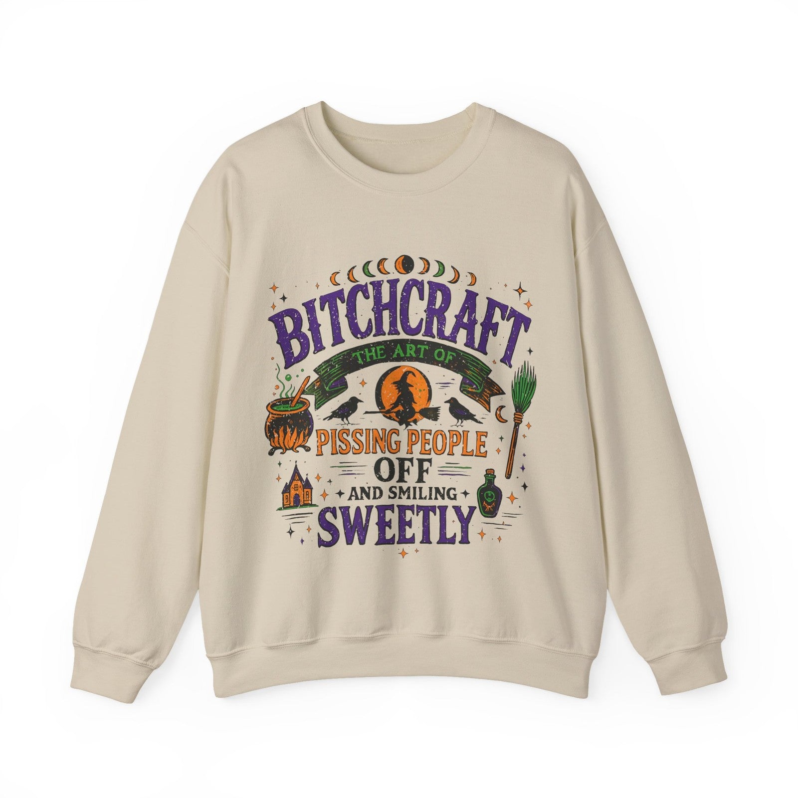 Womans Halloween Sweatshirt Funny Bitchcraft Witchy Sarcastic Fall Spooky Gift
