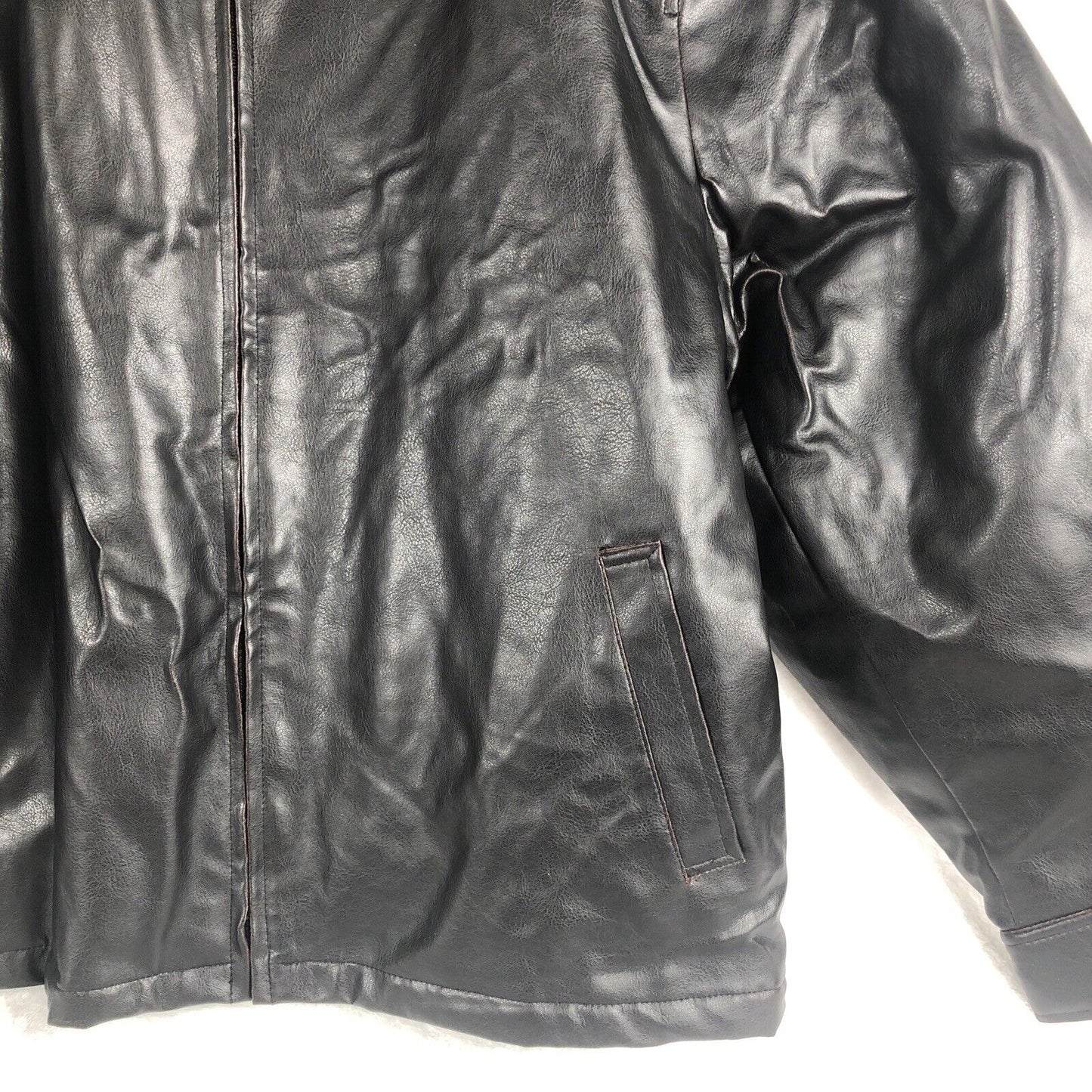 Steve & Barry’s Leather Jacket Men’s Black Coat Adult Size 2X Large