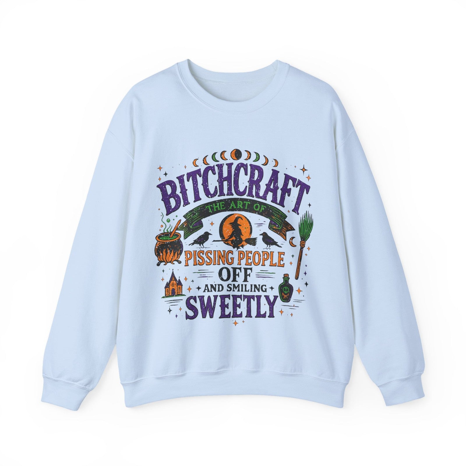 Womans Halloween Sweatshirt Funny Bitchcraft Witchy Sarcastic Fall Spooky Gift