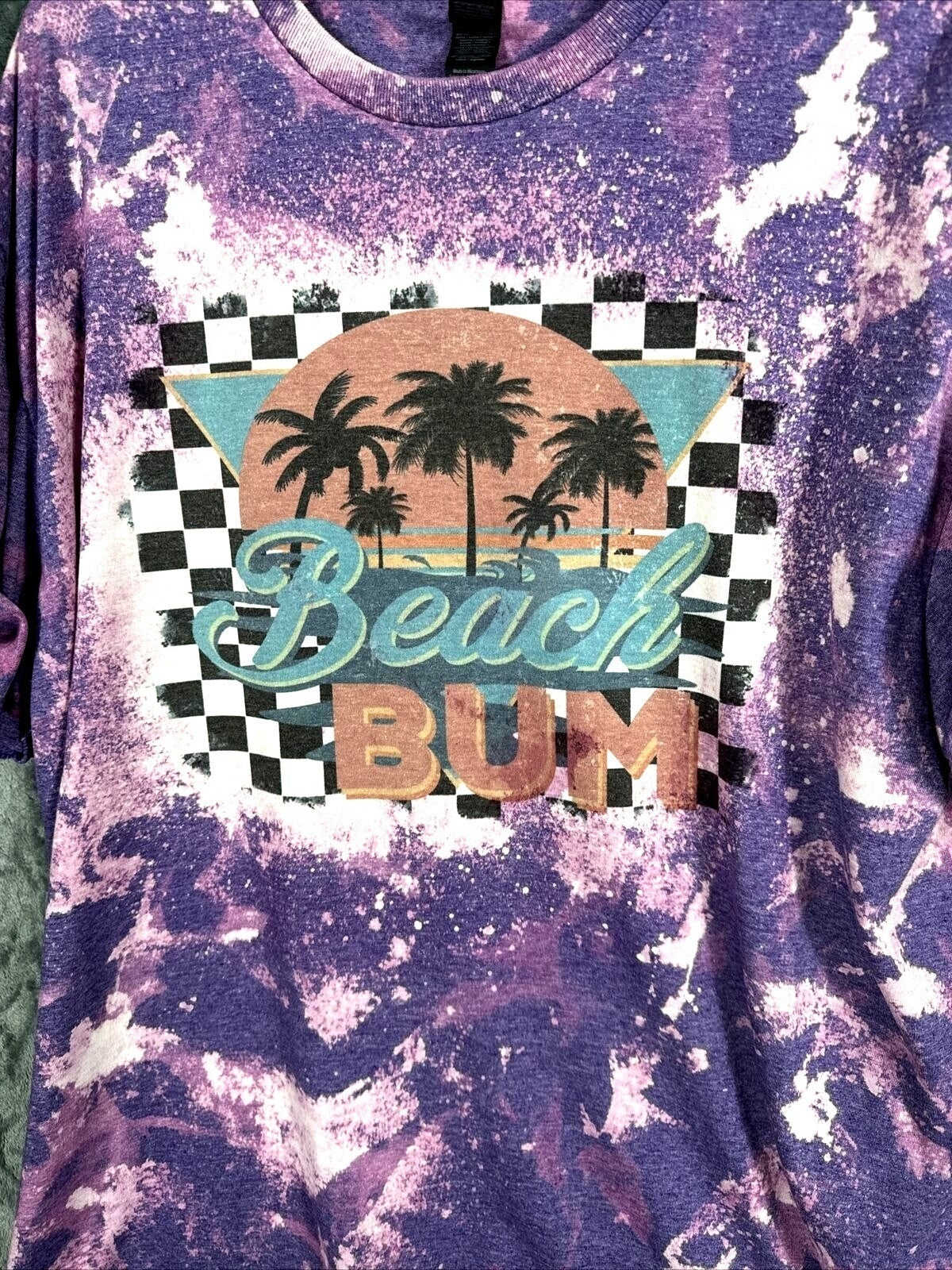 Glidan Woman's T Shirt Tye Dyed Beach Bum Graphic Shirt Size Adult X Large