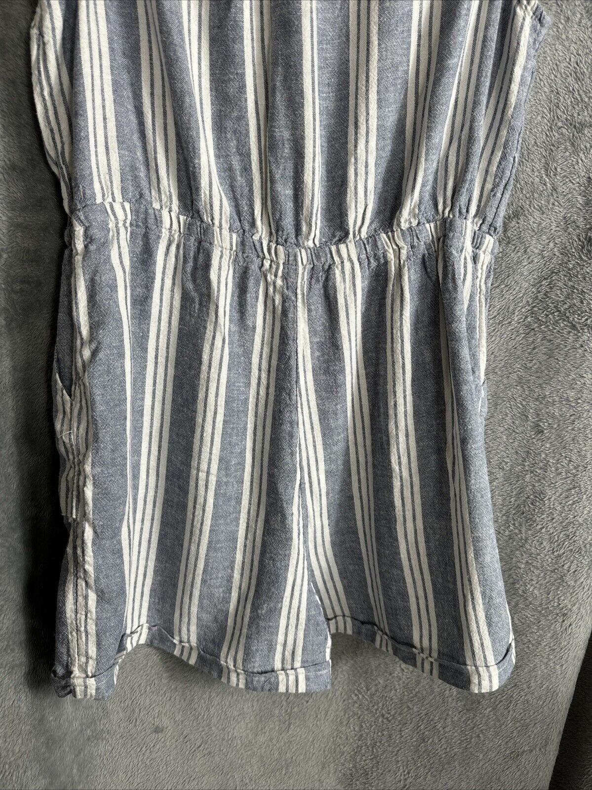 Kelly Reneé Womens Romper Sleeveless Striped Button-Front Romper L