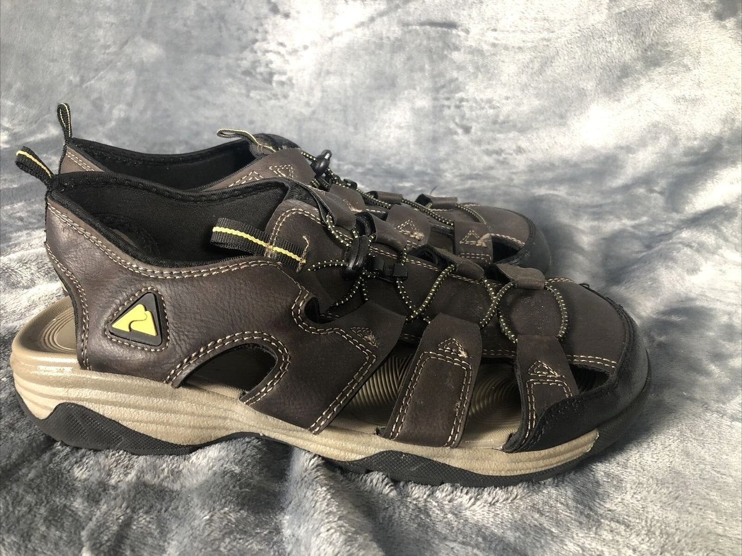 Ozark Trail Mens Sandals Brown Leather Outdoor Slide On Adult Shoes Size 10