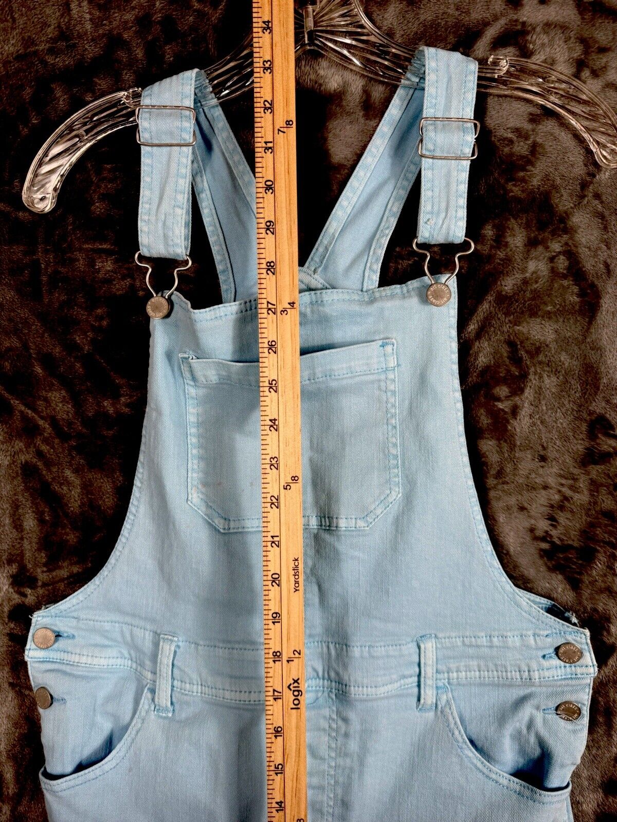 Art Class Women’s Denim Overalls 2X Large Size 18 Stretch Pastal Blue