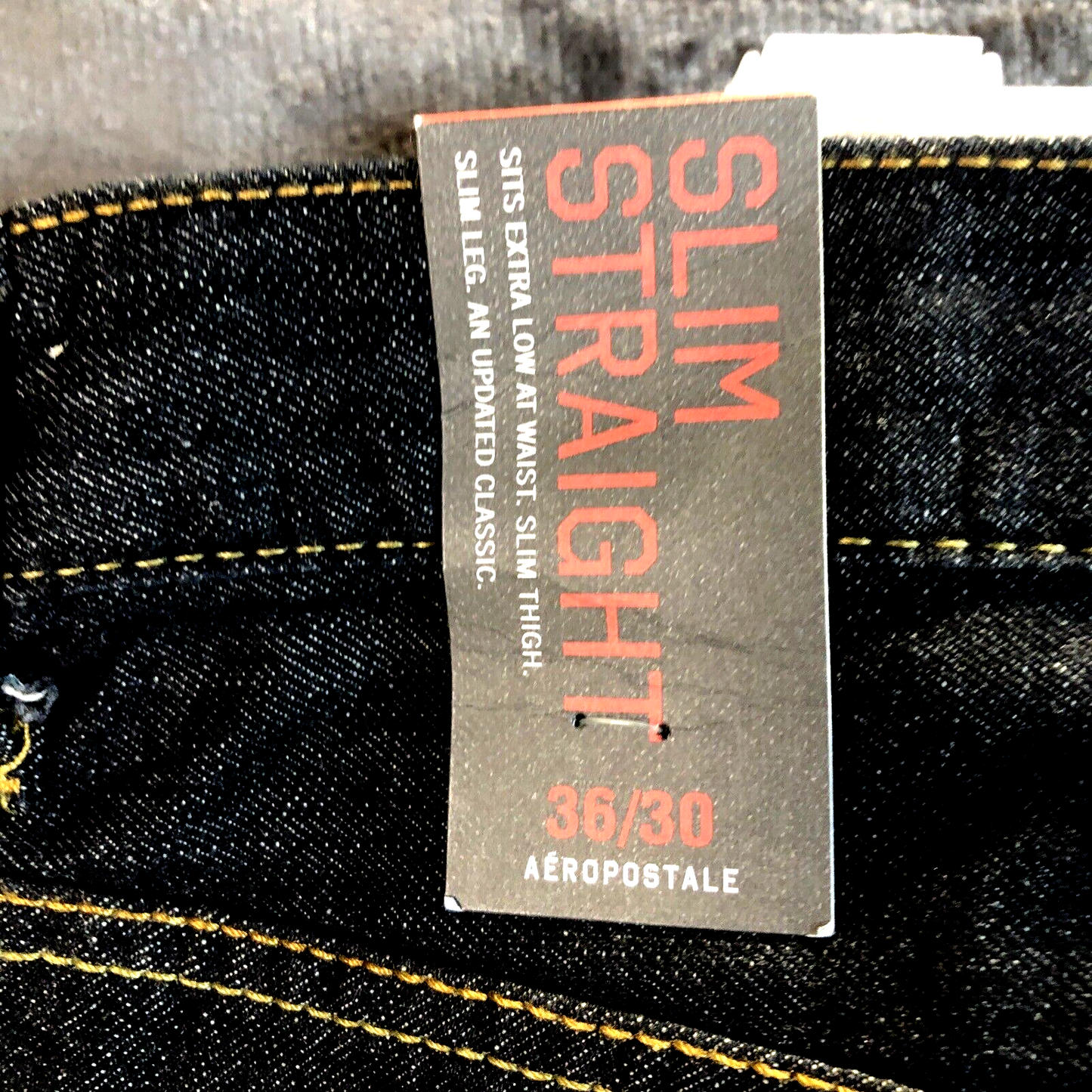 Aeropostale Mens Button Fly Blue Jeans Slim Straight