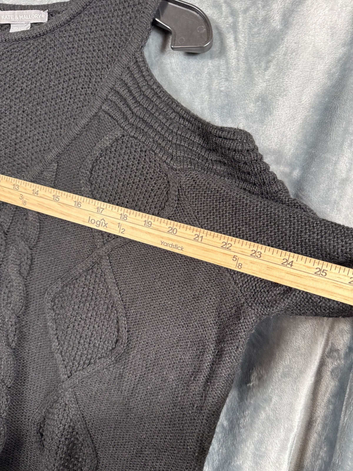Kate & Mallory Womens Black Cold Shoulder Knit Sweater Size 1X