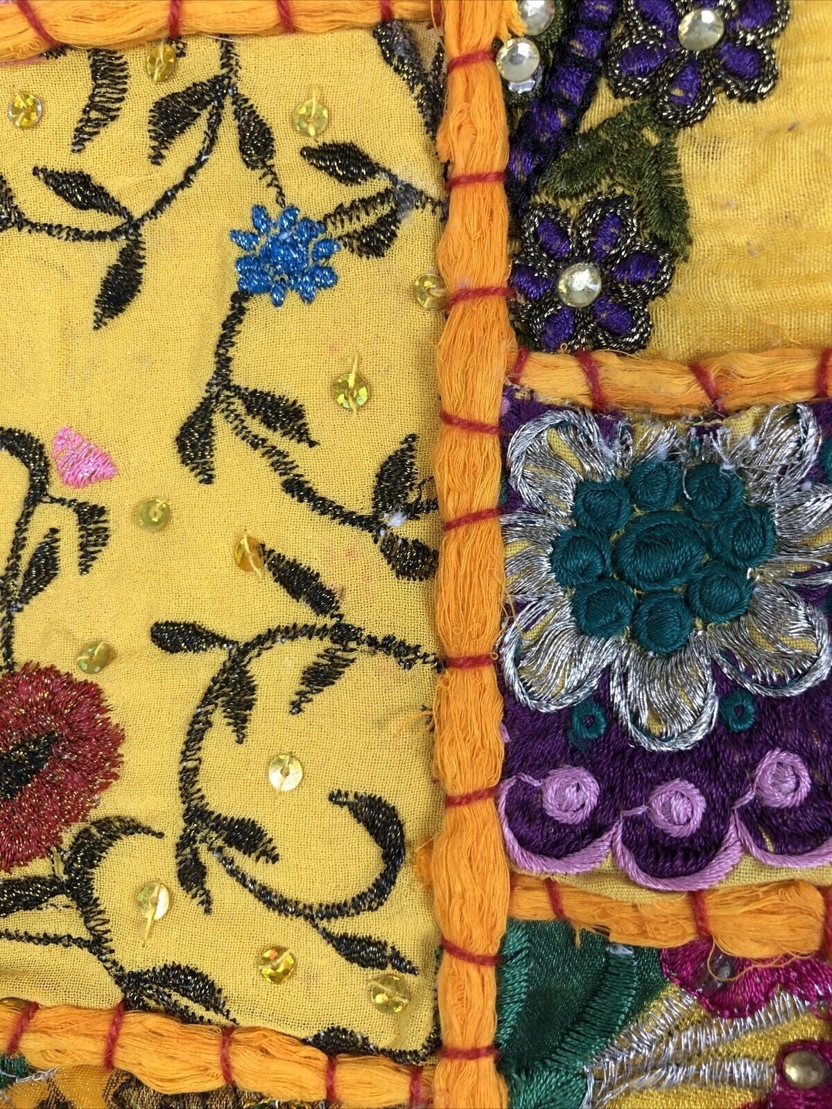 Pillow Cover Patchwork Decorative Embroidered Floral Design