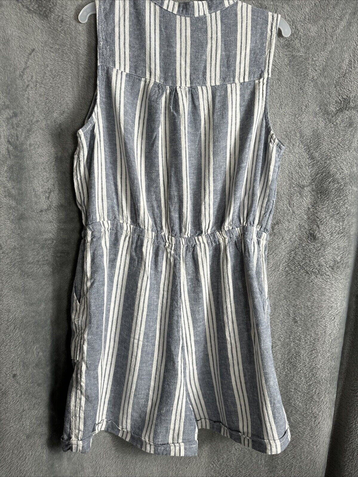 Kelly Reneé Womens Romper Sleeveless Striped Button-Front Romper L