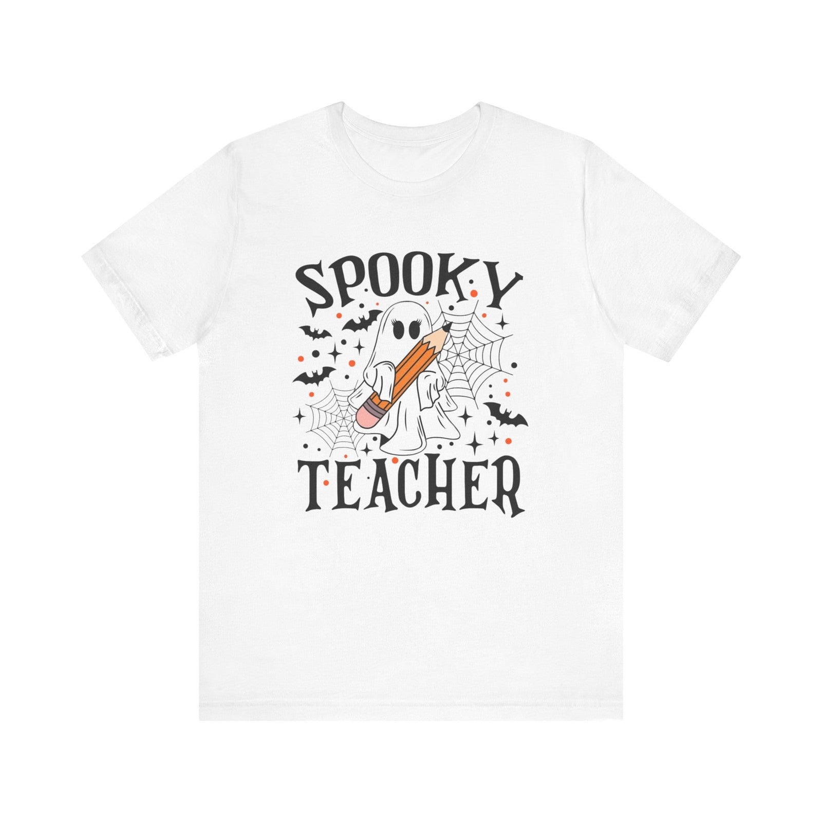 Womans T Shirt Spooky Teacher Top Halloween Teacher Tee Ghost Classroom Vibes