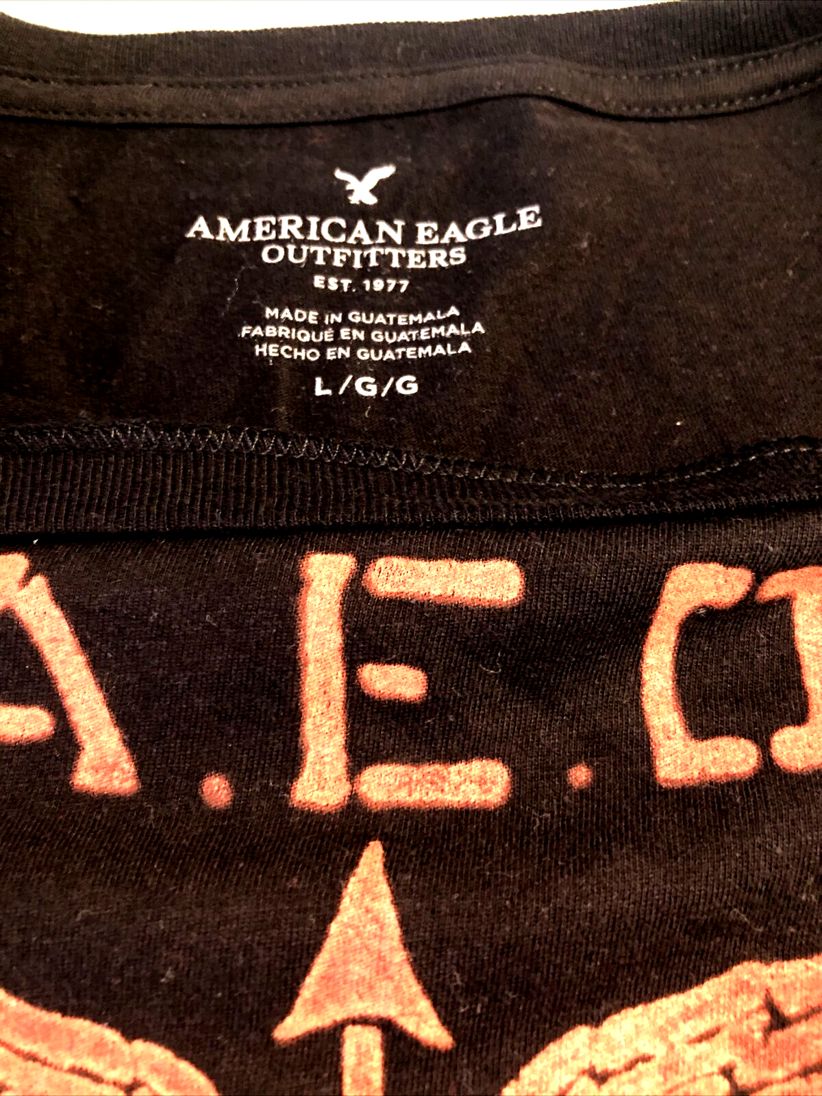 American Eagle Men’s Black Shirt Vintage Large VTG