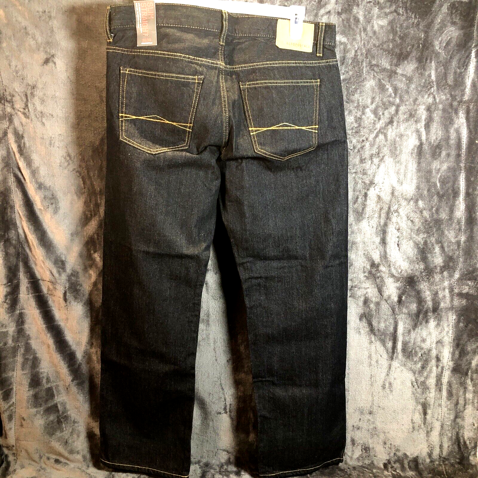 Aeropostale Mens Button Fly Blue Jeans Slim Straight