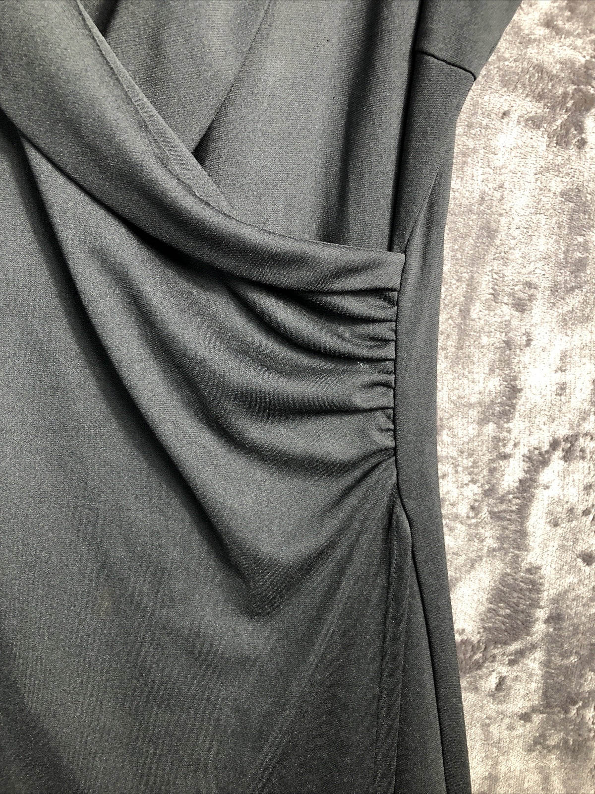 Express Women’s Dress  Black V Neck 7/8