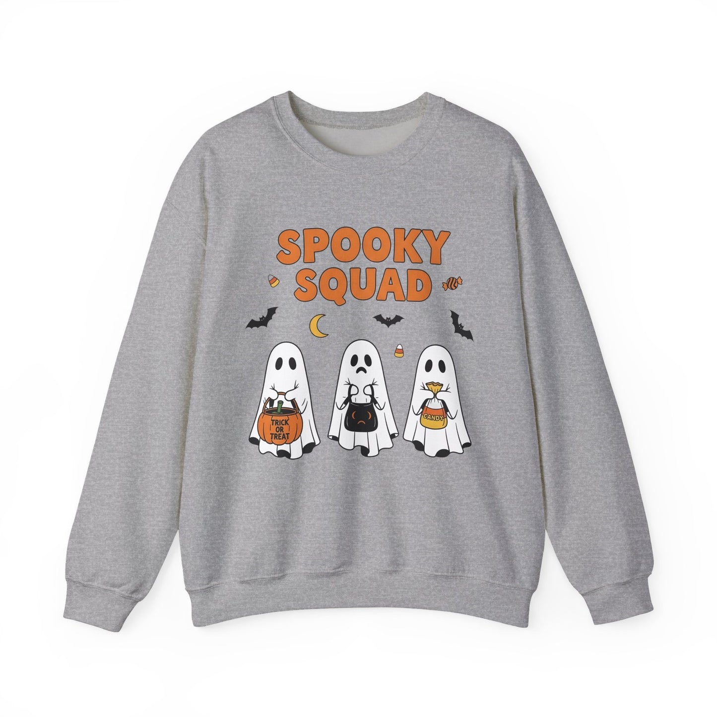 Womans Halloween Spooky Squad Sweatshirt Cute Ghost Pullover Fall Unisex Season