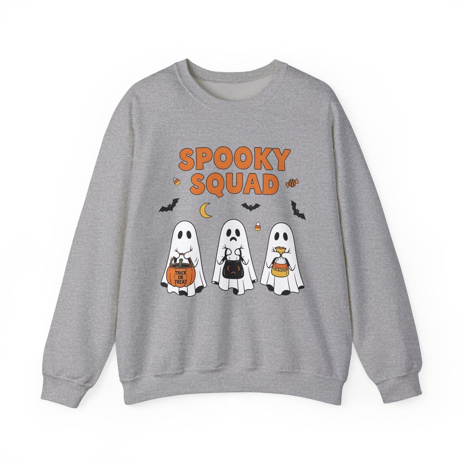 Womans Halloween Spooky Squad Sweatshirt Cute Ghost Pullover Fall Unisex Season