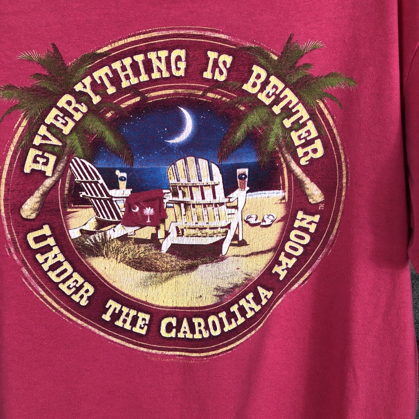 Glidan Women’s T Shirt Everything is Better Under The Carolina Moon Size M Top
