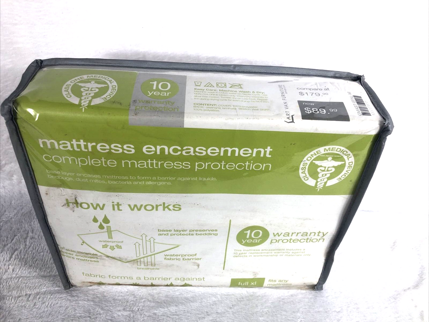 Waterproof Mattress Cover Zipper Full X L 22" Deep Fitted Protector 10YR Waranty